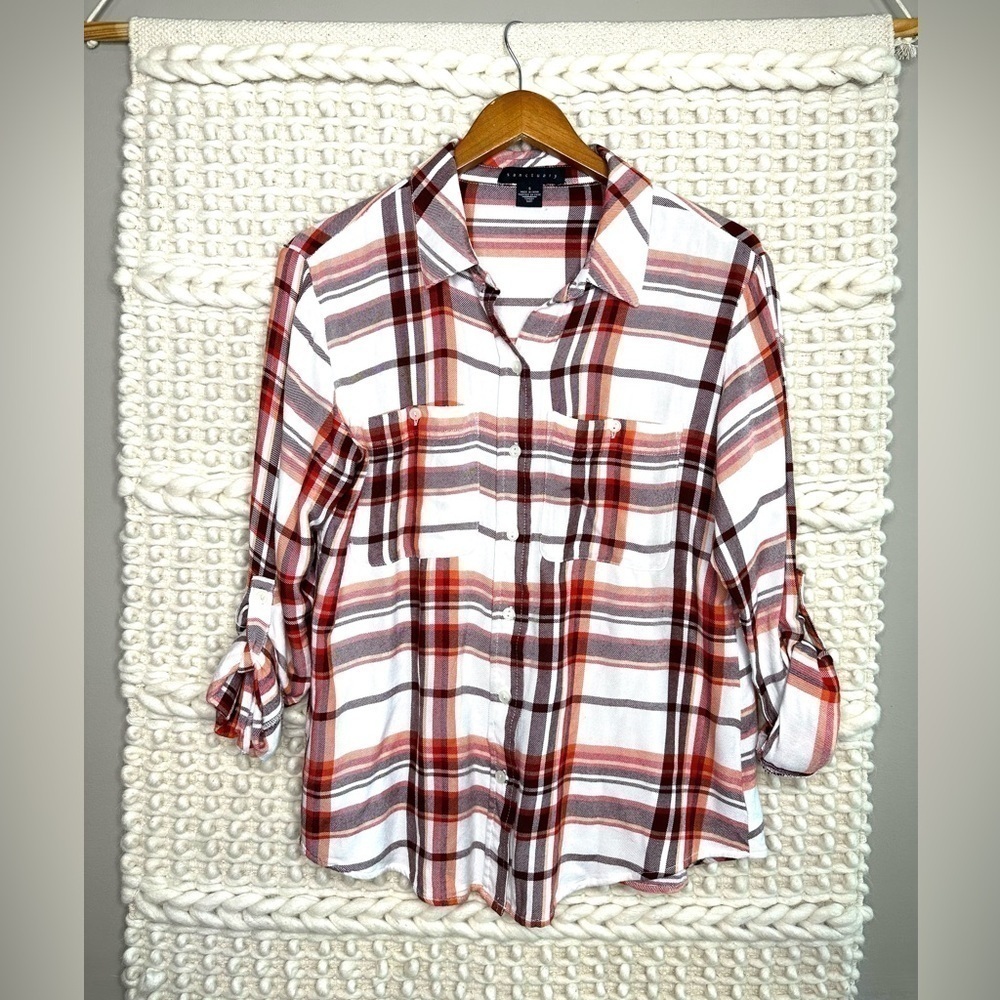 Anthropologie Sanctuary Plaid Button Down Top